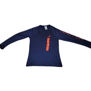 Nautica Long Sleeve UPF30+ Navy Swim Shirt Women's M